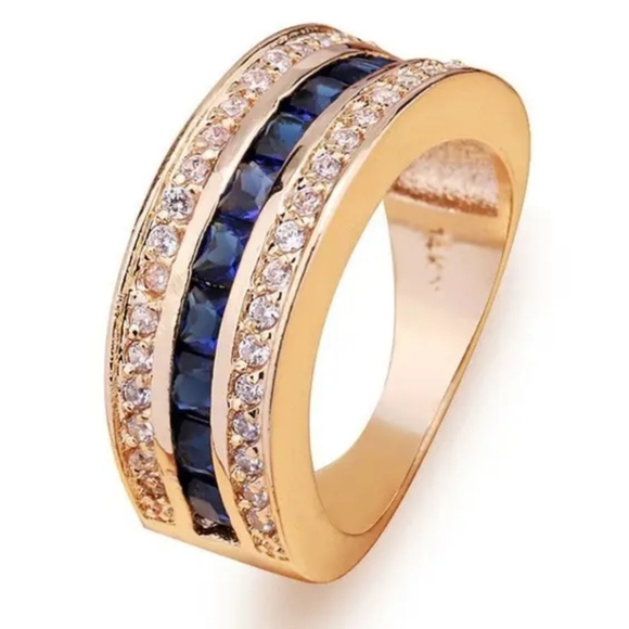 Women's rings 925 sterling silver plated w rhinestone size 6 to 9 - Picture 5 of 5